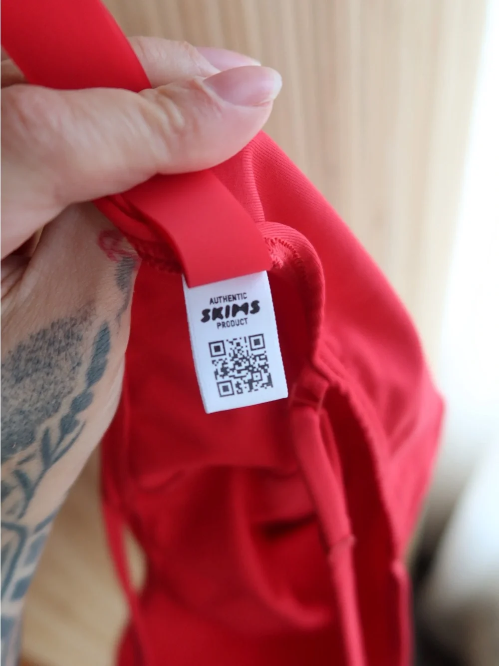 SKIMS Bright Red High-Neck One-Piece Swimsuit